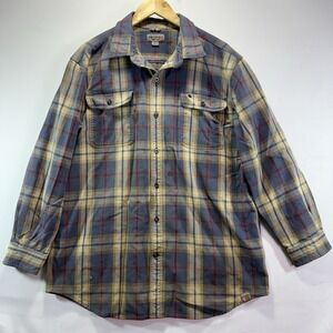 Carhartt Men's XL Original Fit Plaid Flannel Long Sleeve Shirt Blue Yellow Red